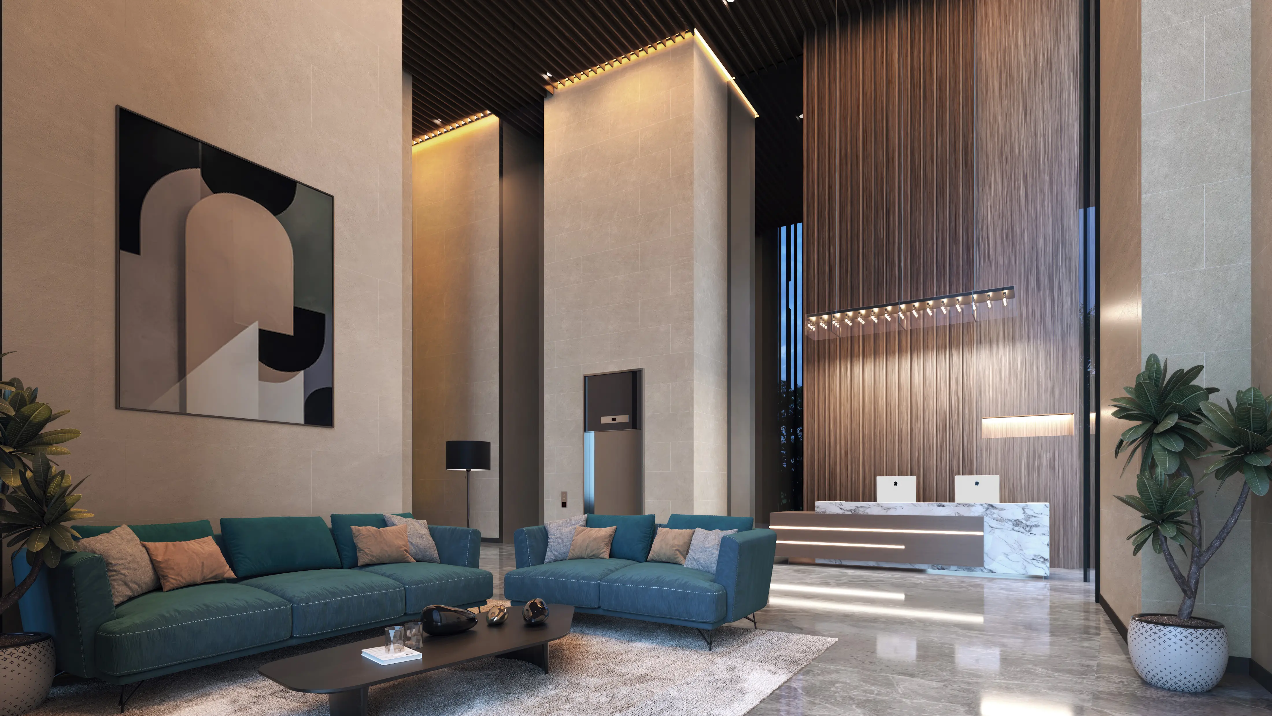 Titanium SPR triple height entrance lobby